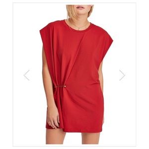 Free People Red Bianca Hardware Shift Short Dress Large